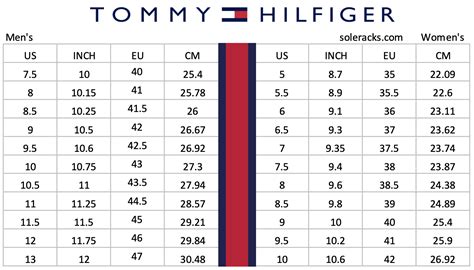 tommy hilfiger pants size chart.